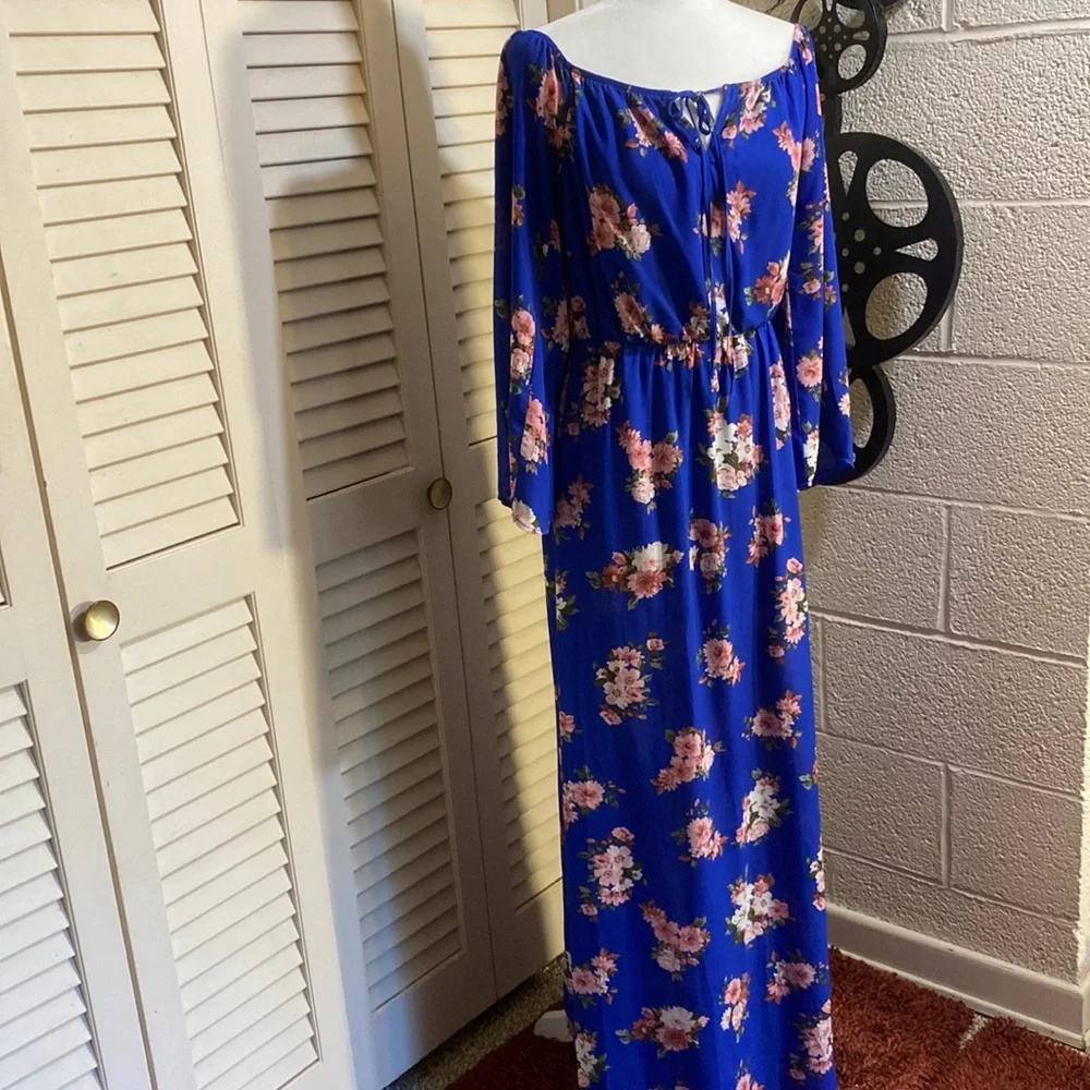 ALTR’D STATE off shoulder boho maxi dress with high slits w mini slip size M EUC - Picture 1 of 10
